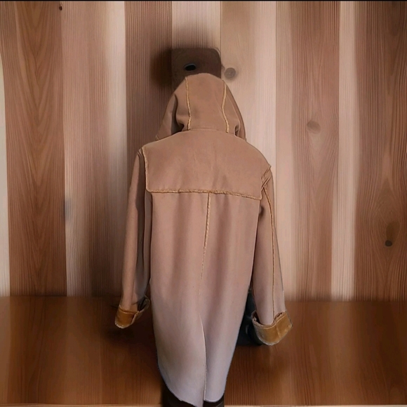 Free Country Winter Faux Shearling  Dolman Hood Long Coat Jacket Sz M EUC - Picture 2 of 9